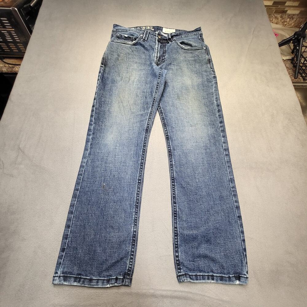 TK Axel Jeans Mens 34x31 Blue Slim Boot Cut‎ Denim Distressed Stretch